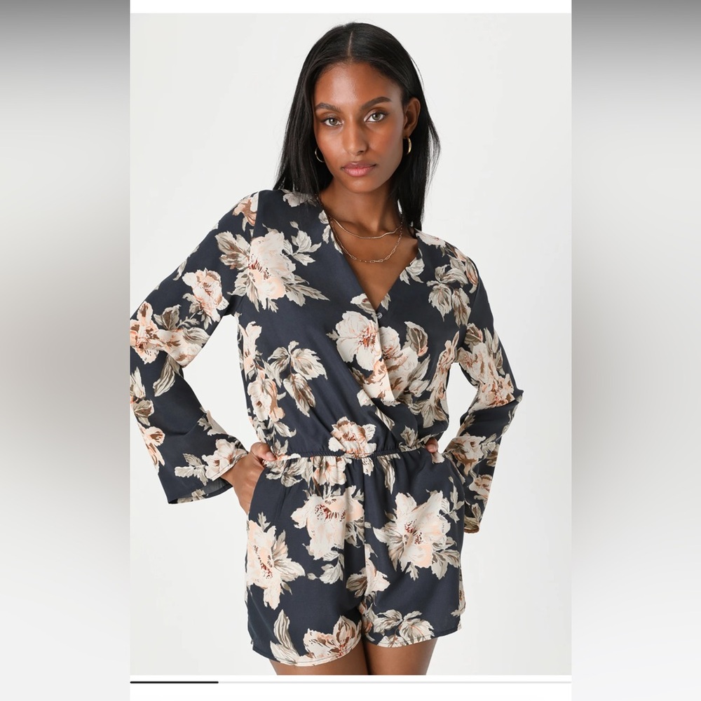 Floral Long Sleeve Wrap Dress